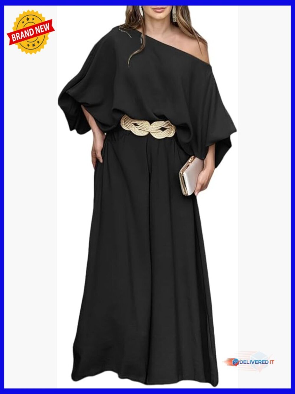 Summer Off Shoulder Top & Wide Leg Pants Set 2 Piece Outfit
